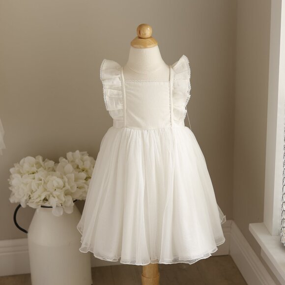 Well Dressed Wolf Simply Ivory Tulle Dress Pinafore 100% Cotton Portraits NWT - Picture 3 of 8